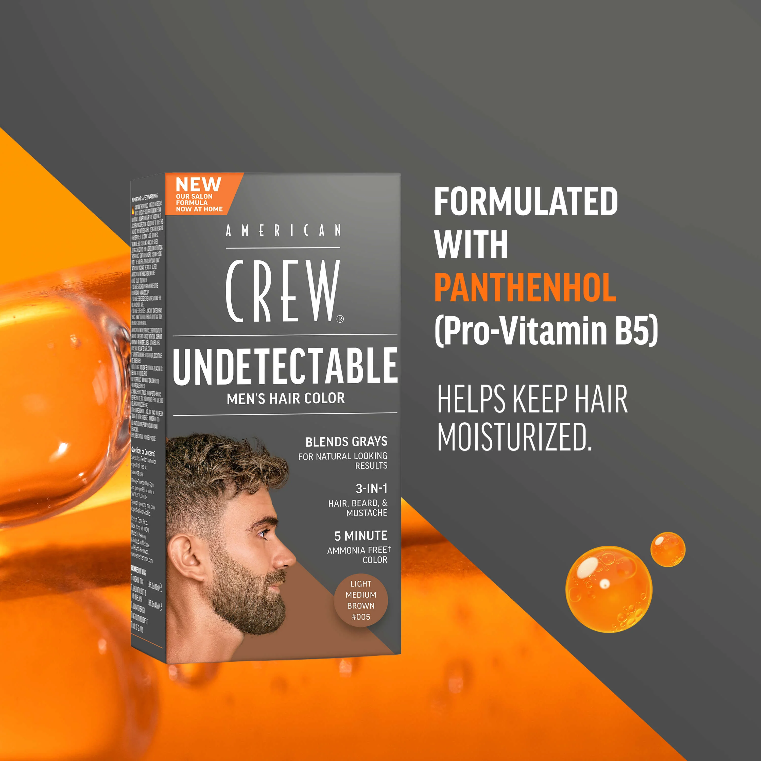 Undetectable Hair Color for Men Light Medium Brown #005 - Image 3